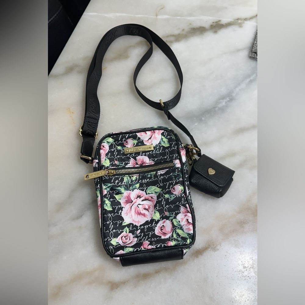 Betsey Johnson  Nylon Crossbody Bag & Ear Bud Case